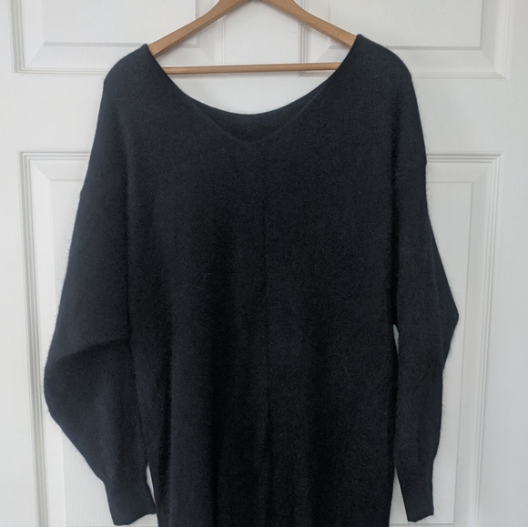 Black Sweater Dress Soft Sequins M 80s - Picture 6 of 8